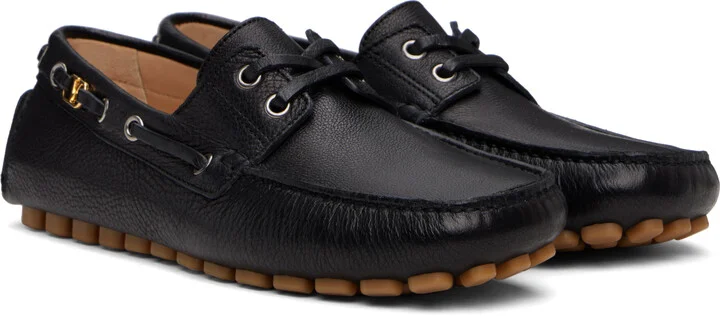 Valentino Garavani Black Driver Fastaway Buffalo Loafers - Image 4