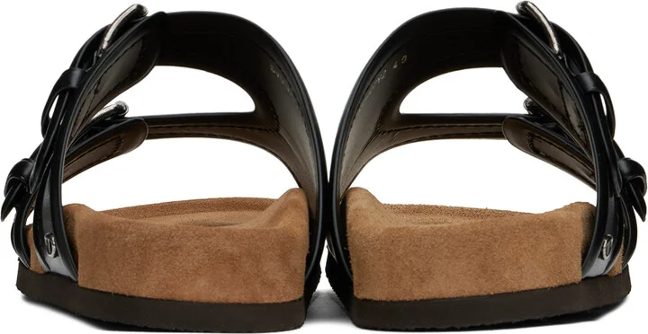 Valentino Garavani Black Fussfriend Calfskin Slides - Image 2