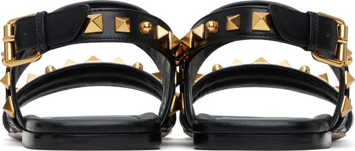 Valentino Garavani Black Grape Embroidery County Sandals - Image 2
