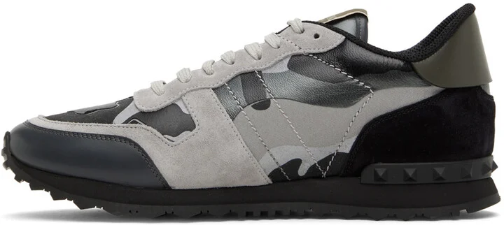 Valentino Garavani Black & Gray Rockrunner Sneakers - Image 3