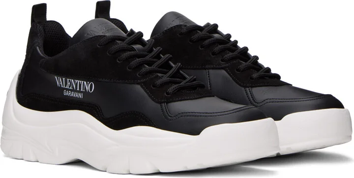 Valentino Garavani Black Gumboy Calfskin Sneakers - Image 4