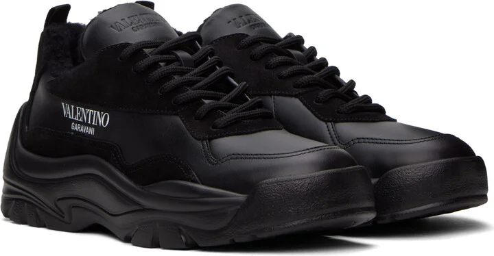 Valentino Garavani Black Gumboy Calfskin Sneakers - Image 4
