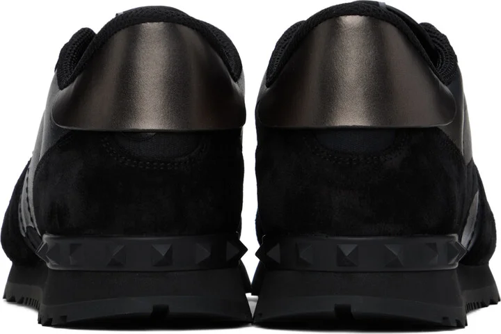 Valentino Garavani Black & Gunmetal Camouflage Rockrunner Sneakers - Image 2