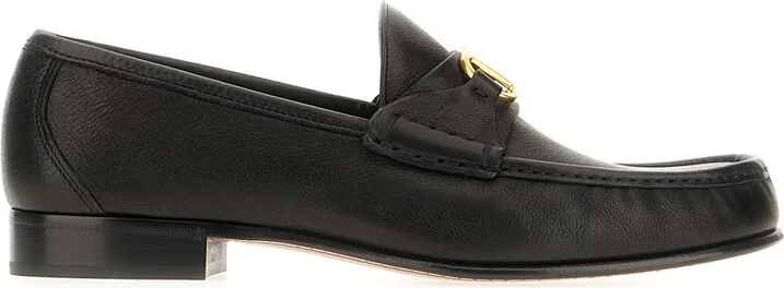 Valentino Garavani Black Leather Loafers - Image 2