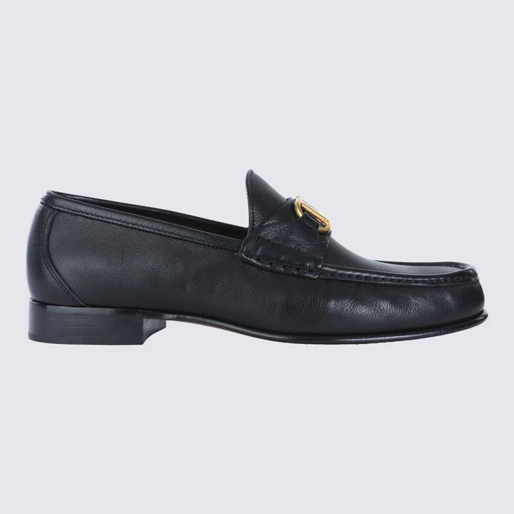 Valentino Garavani Black Leather Loafers - Image 3