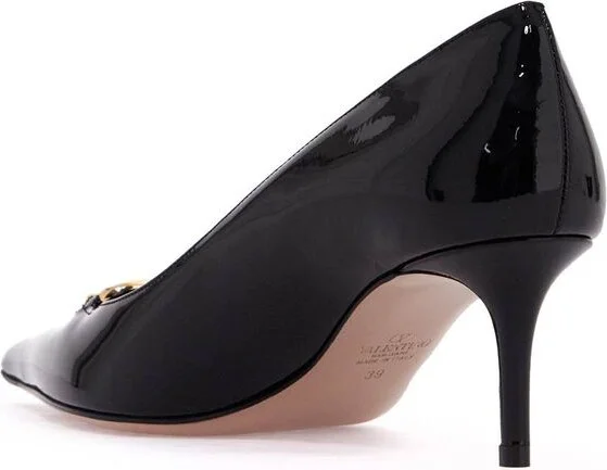 Valentino Garavani Black Leather Pumps - Image 2