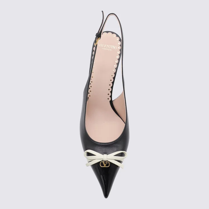 Valentino Garavani Black Leather Pumps - Image 4