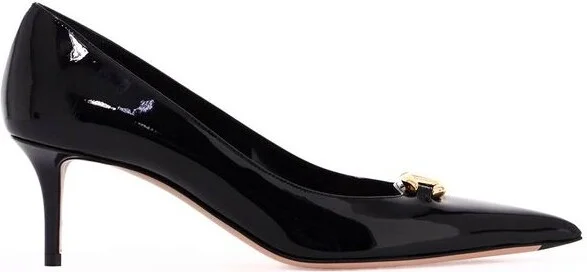 Valentino Garavani Black Leather Pumps