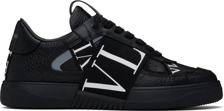 Valentino Garavani Black Low-Top Calfskin VL7N Sneakers