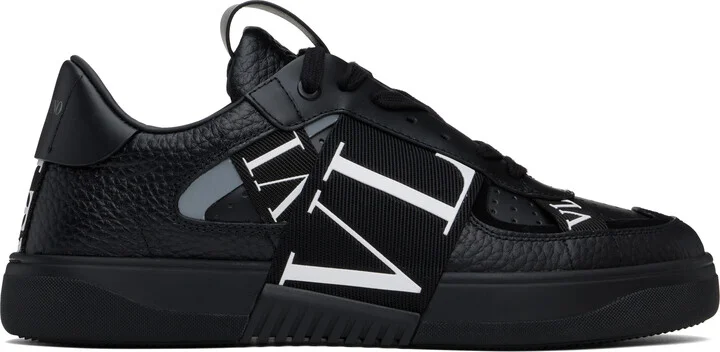 Valentino Garavani Black Low-Top Calfskin VL7N Sneakers