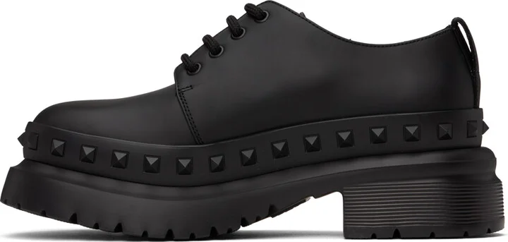 Valentino Garavani Black M-Way Rockstud Derbys - Image 3