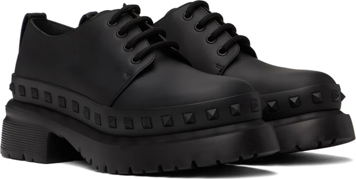 Valentino Garavani Black M-Way Rockstud Derbys - Image 4