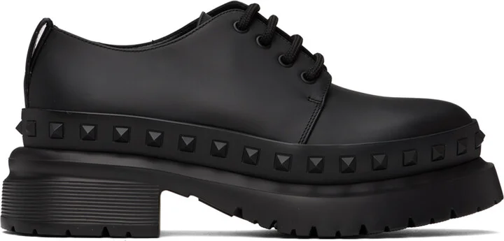 Valentino Garavani Black M-Way Rockstud Derbys