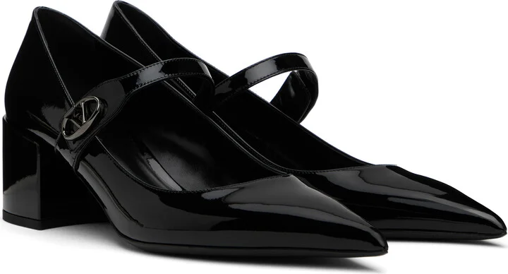 Valentino Garavani Black Mary Jane Patent Leather Heels - Image 4
