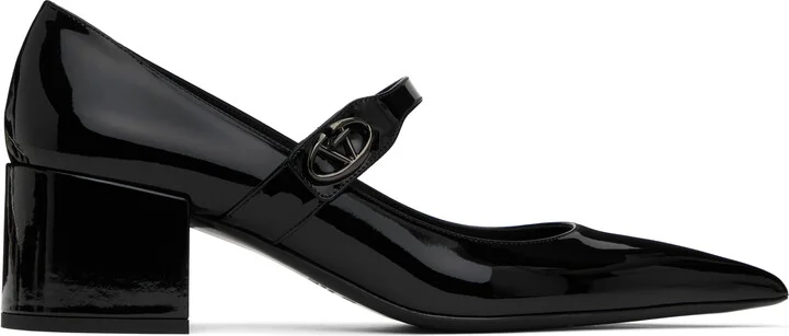 Valentino Garavani Black Mary Jane Patent Leather Heels