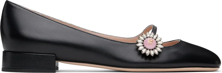 Valentino Garavani Black Mary-Jane Preshoes Ballerina Flats