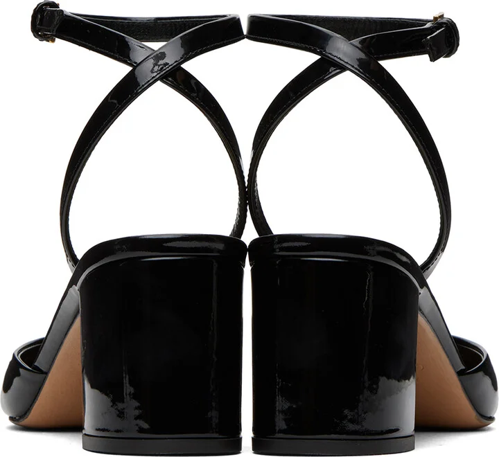 Valentino Garavani Black One Stud Patent Leather Heels - Image 2