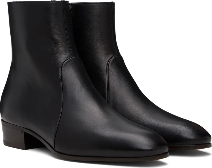 Valentino Garavani Black Pat Ankle Boots - Image 4