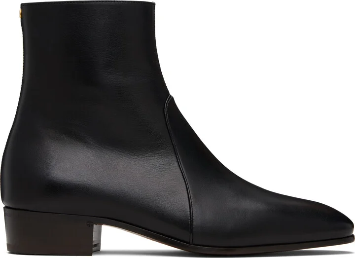 Valentino Garavani Black Pat Ankle Boots