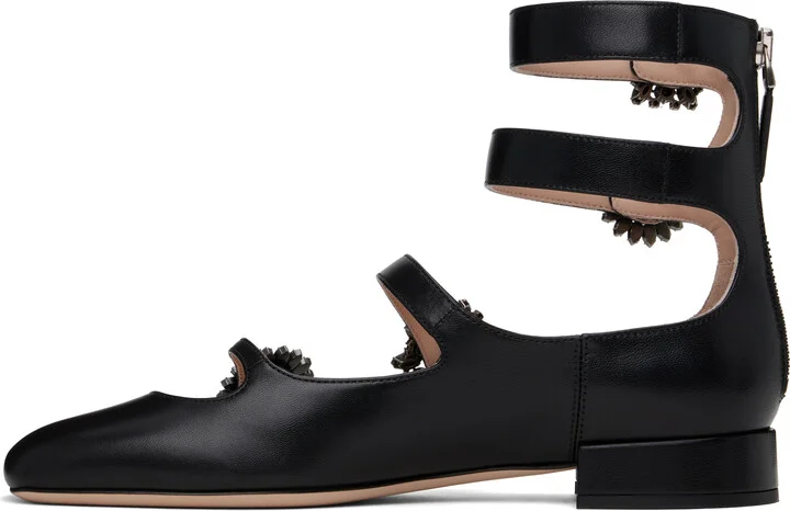 Valentino Garavani Black Preshoes Ballerina Flats - Image 3