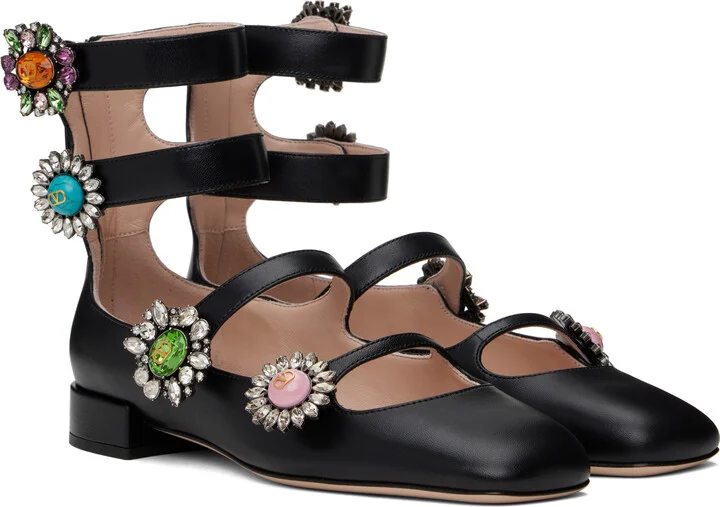 Valentino Garavani Black Preshoes Ballerina Flats - Image 4