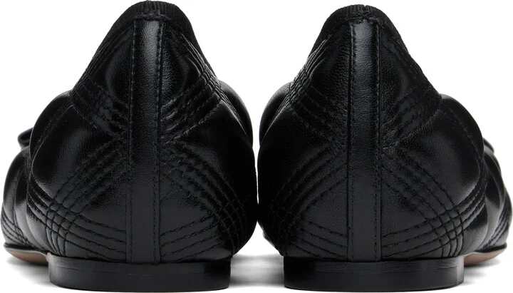 Valentino Garavani Black Quiltie 67 Ballerina Flats - Image 2