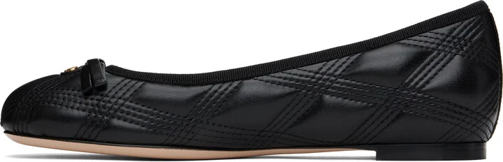 Valentino Garavani Black Quiltie 67 Ballerina Flats - Image 3