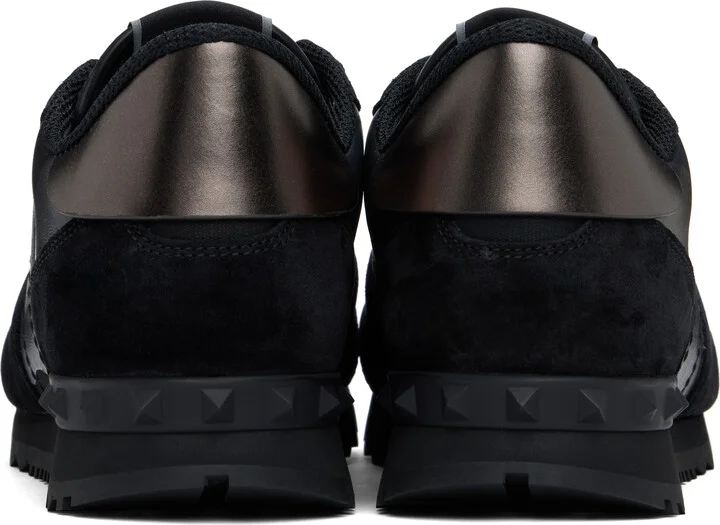 Valentino Garavani Black Rockrunner Camouflage Noir Metallic Sneakers - Image 2