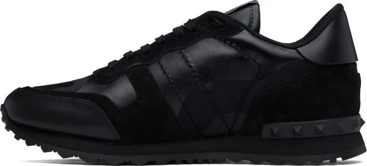 Valentino Garavani Black Rockrunner Camouflage Noir Sneakers - Image 3