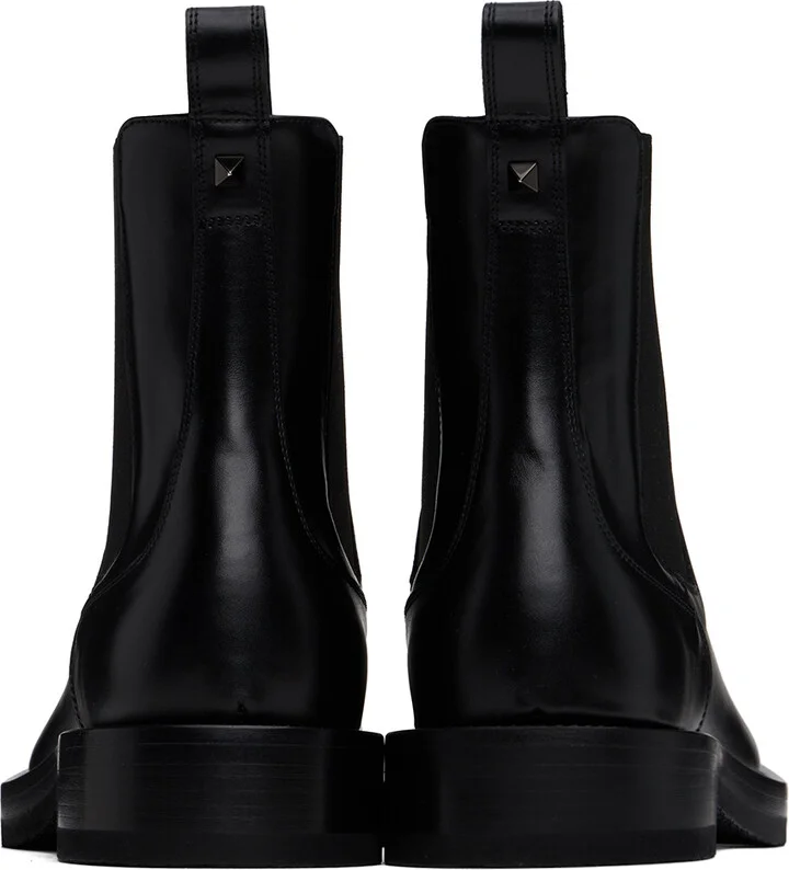Valentino Garavani Black Rockstud Chelsea Boots - Image 2