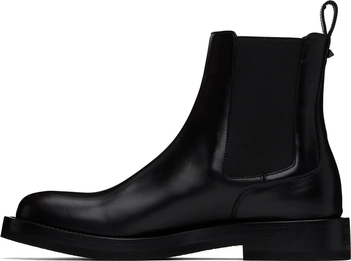 Valentino Garavani Black Rockstud Chelsea Boots - Image 3