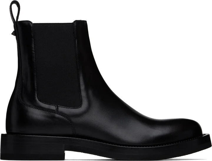 Valentino Garavani Black Rockstud Chelsea Boots