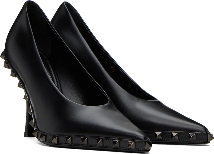 Valentino Garavani Black Rockstud Heels - Image 4