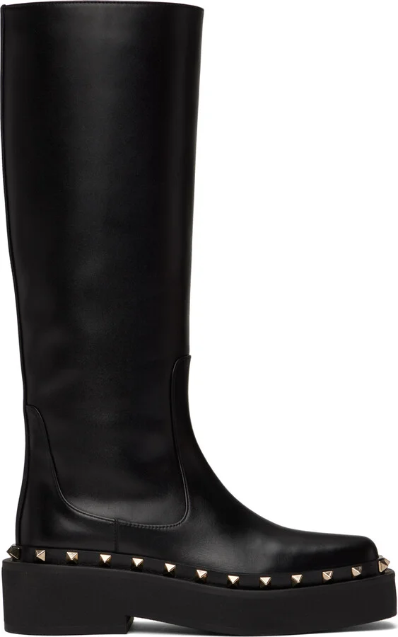 Valentino Garavani Black Rockstud M-Way Boots