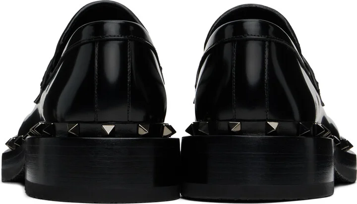 Valentino Garavani Black Rockstud M-Way Loafers - Image 2