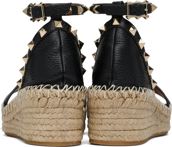 Valentino Garavani Black Rockstud Sandals - Image 2