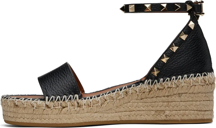 Valentino Garavani Black Rockstud Sandals - Image 3