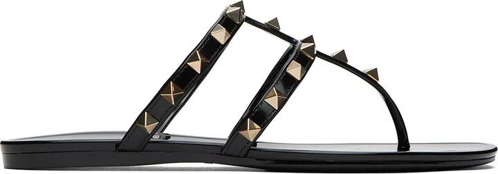 Valentino Garavani Black Rockstud Sandals