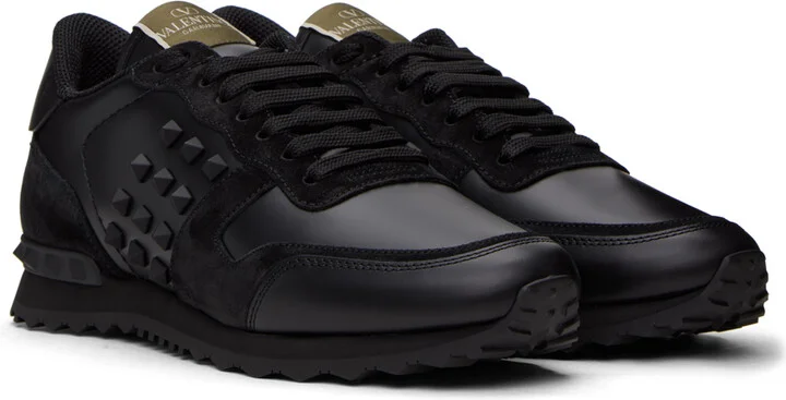 Valentino Garavani Black Rockstud Sneakers - Image 4