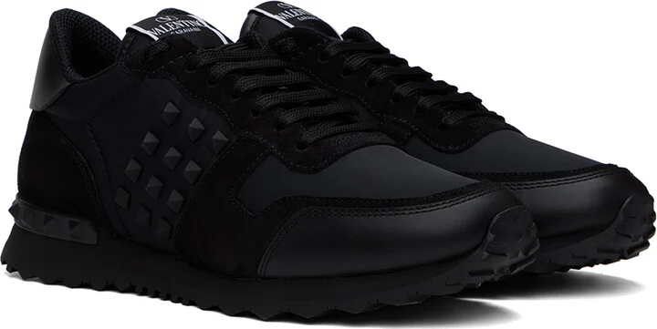 Valentino Garavani Black Rockstud Sneakers - Image 4