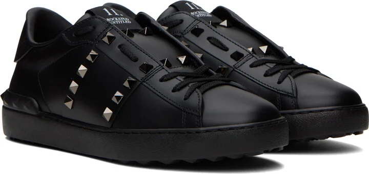 Valentino Garavani Black Rockstud Untitled Sneakers - Image 4