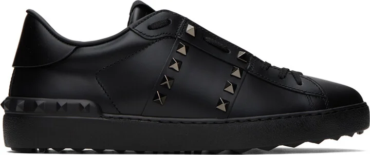 Valentino Garavani Black Rockstud Untitled Sneakers