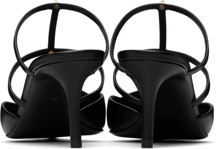 Valentino Garavani Black Rockstud Wispy Calfskin Mules - Image 2