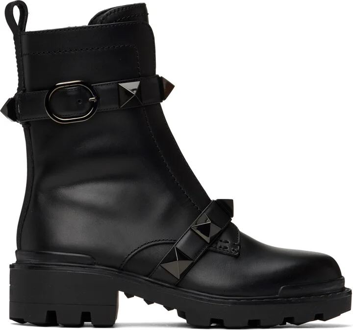 Valentino Garavani Black Roman Stud Boots
