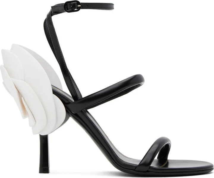 Valentino Garavani Black Roserouche Heeled Sandals