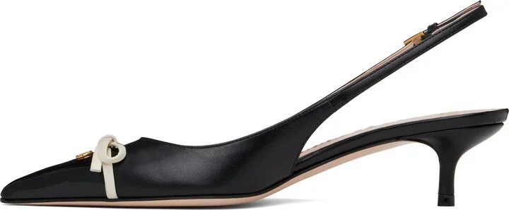 Valentino Garavani Black Sling Back Bepointy Heels - Image 3