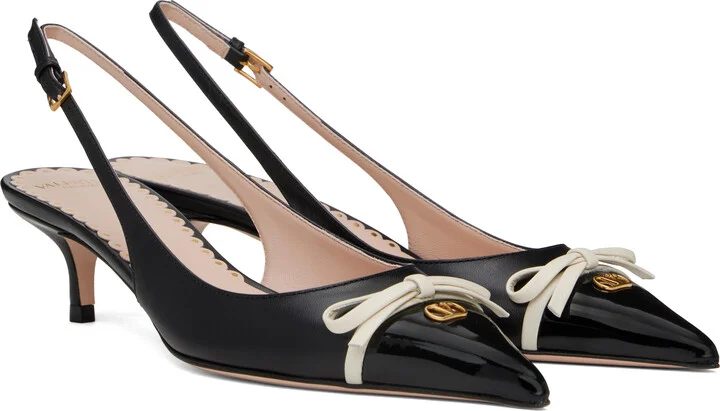 Valentino Garavani Black Sling Back Bepointy Heels - Image 4