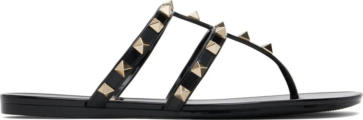 Valentino Garavani Black Summer Rockstud Sandals