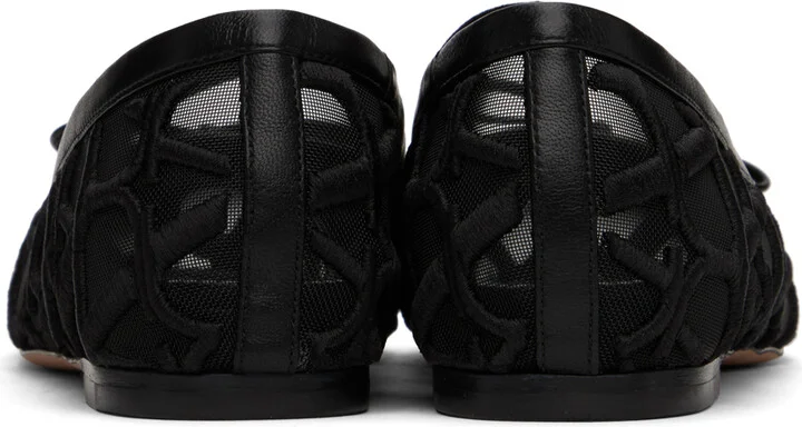 Valentino Garavani Black Toile Iconographe Ballerina Flats - Image 2