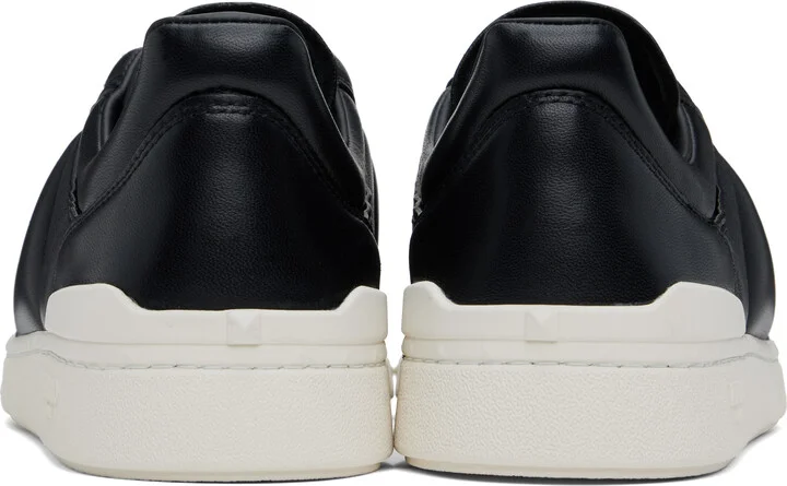 Valentino Garavani Black Upvillage Low Top Nappa Leather Sneakers - Image 2